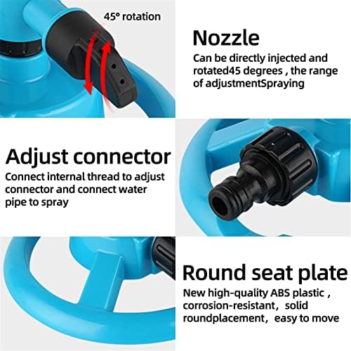 Lawn Garden Sprinkler Automatic Garden Watering Lawn Sprinklers 360 Rotating Degree Grass Plants Irrigation System with Nozzle for Home Yard(Blue) - Image 4