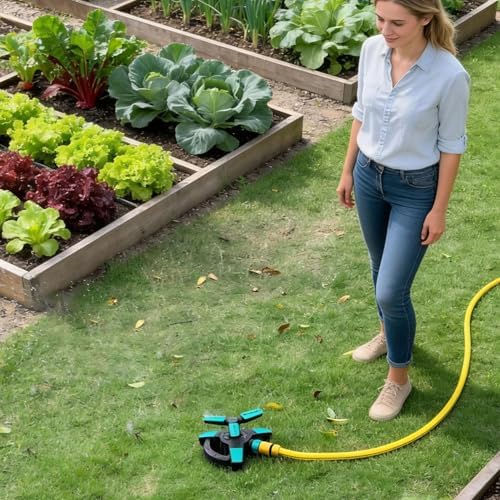 360° Rotating Garden Sprinkler with Adjustable Spray Patterns, High-Efficiency Lawn Irrigation System with Pluggable Base and High-Pressure Nozzles (Blue-2 pcs) - Image 2