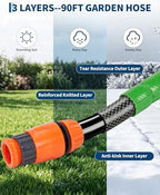 Retractable Garden Hose Reel 5/8 in x 90 ft Wall-Mounted Hose Reel - Image 7