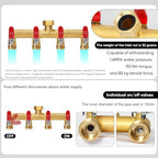 4 Way Garden Hose Splitter, 3/4" GHT Outdoor Water Spigot Splitter - Image 3