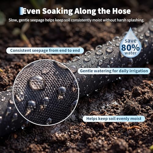 Garvee Flat Soaker Hose 100FT (2 * 50FT), Linkable Garden Irrigation Hose - Image 3
