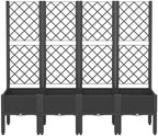 Black Garden Planter Box with Trellis 63"x15.7" Outdoor Bed - Image 3