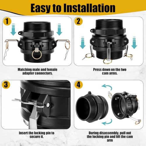 Pelopy 6 Pcs 4 Inch Black Cam Lock Fittings Kit - Image 3