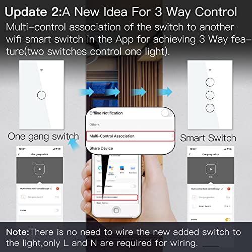WiFi Light Touch Switch LED Wall Switches Smart-Life/Tuya APP Remote Control Voice Control 1/2/3 Gang EU US Black #2-Gang#US 220V Only L Wire - Image 3