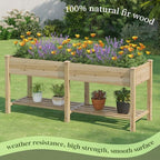 Raised Garden Bed Elevated Wood Planter Box with Shelf Garden Planter - Image 6