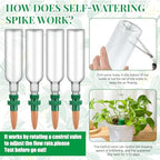 SiliFine 8 Set Plant Watering Devices Include Self Watering Spikes and 26 oz Plastic Bottles Plant Waterer Devices with Adjustable Control Valve Switch Indoor Outdoor (Clear) - Image 3