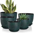 YNNICO Plant Pots 10/9/8/7.5/7 inch with Multi Mesh Drainage Holes by AFamilyofGardenLovers