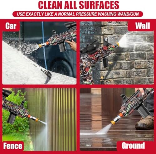3600 PSI Pressure Washer Gun with Swivel & 4 Nozzles, Connect Foam Cannon Car Wash – High Pressure Spray Gun with 3/8" Quick Connect Plug, Anti-Kink Design for Cars Home & Outdoor Cleaning (Black) - Image 5