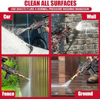 3600 PSI Pressure Washer Gun with Swivel & 4 Nozzles, Connect Foam Cannon Car Wash – High Pressure Spray Gun with 3/8" Quick Connect Plug, Anti-Kink Design for Cars Home & Outdoor Cleaning (Black) - Image 5