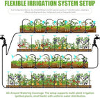 200FT 360° Adjustable Drip Irrigation Kit System for Garden Sprinklers for Yard Garden Watering System with 32 Nozzles Raised Bed Greenhouse Plant Watering Devices Misting System - Image 6