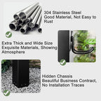 304 Stainless Steel Vertical Outdoor Faucets with Double Outlet, Freestanding Garden Water Column Hose Holder for Garden Farm Irrigation Washing(80x12cm/32x5in) - Image 6
