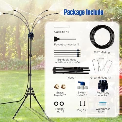 Standing Misters for Outside Patio - 5.3FT Stand Misting System - Image 3
