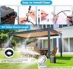Ausic Portable Misting System, Outdoor Water Misters for Outside Patio Umbrella Cooling with Rechargeable Water Pump (Consecutive 8Hrs), 9L Bucket, 26FT Hose, for Tailgating, Camping, Canopy, Sport - Image 6