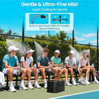MIXC Portable Misting Systems, Outdoor Water Cooling Misters Set with 5200mAh Water Pump, 5.8GAL/22L Bucket, 36FT(11M) Hose, 8*Adjustable Brass Nozzles for Patio/Umbrella/Golf Cart/Canopy/Camping - Image 5