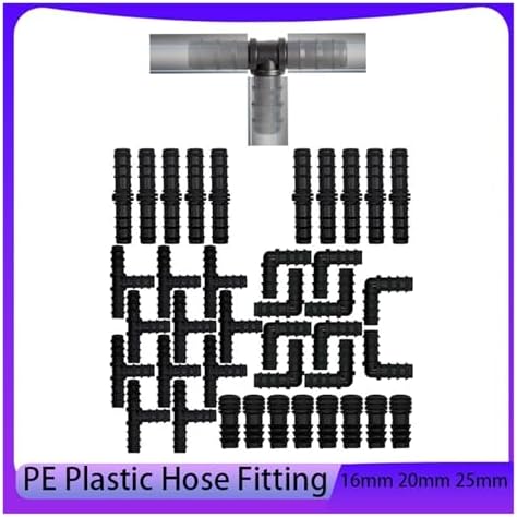 2~30PCS PE Pipe Barb Connectors Tee Elbow Repair End Plug Garden Water Drip Irrigation Connector Joints 16mm 20mm 25mm(Elbow,16MM_20 PIECES) - Image 2
