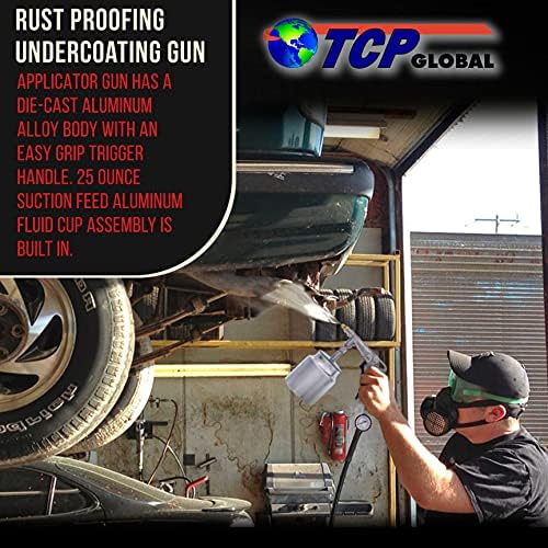 TCP Global Air Undercoating Spray Gun with Gauge, Suction Feed Cup - Image 5