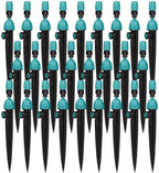100PCS 2-In-1 Drip Irrigation Emitters with Stake for 1/4 inch Irrigation Tubing, Quick Connect 195mm Stake Sprinkler 8-Hole Watering Dripper＆Misting Nozzles Garden Watering System (100,2-In-1 Nozzle) by MUCIAKIE