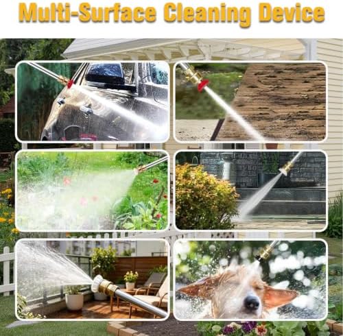 Garden Hose Nozzle High Pressure Washer, Jet Wand with 3 Nozzles (Linear/Columnar/Fan) for Car, Patio & Garden – Garden Hose Easy-Connect High Pressure Washer - Image 3
