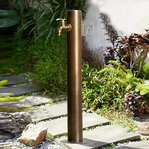 Floor Mounted Faucet Outdoor Water Pipe Vertical Fountain Irrigation Column,Stainless Steel Freestanding Outdoor Water Column with Faucet, 50cm Hose Stand, Frost Free & Antifreeze, Retro Gar - Image 7