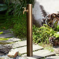 Floor Mounted Faucet Outdoor Water Pipe Vertical Fountain Irrigation Column,Stainless Steel Freestanding Outdoor Water Column with Faucet, 50cm Hose Stand, Frost Free & Antifreeze, Retro Gar by Unknown
