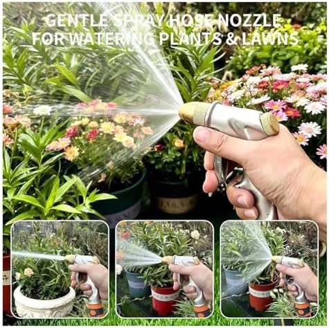 High Pressure Water Spray Sprayer, Heavy-Duty Metal Garden Hose Nozzle With Brass Connector For Plants And Lawn Cleaning Nozzles - Image 4