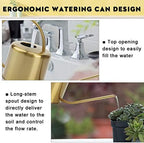 Remiawy Watering Can Indoor Outdoor Stainless Steel Watering Cans for House Plants Long Spout Water Can for Succulent Bonsai Garden Flower(40oz/1300ml) - Image 3
