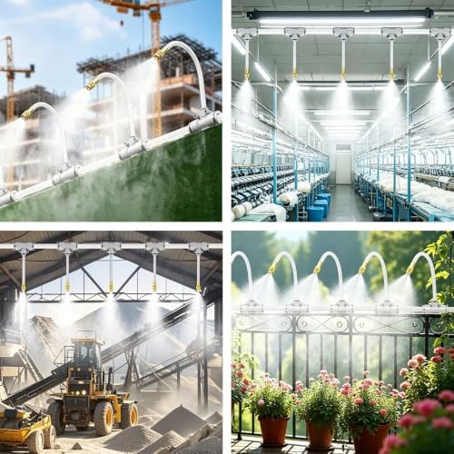 Misting System for Plants Outdoor, Atomizing Misters Kit with Brass Nozzles for Backyard/Flower Bed/Factories, Adjustable Mister Sprinkler System Set - Image 7