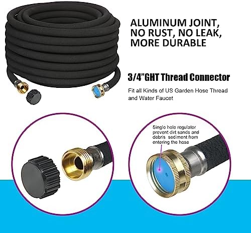 AMRITA Soaker Hose 5/8" 25FT 2 Pack Garden Drip Hoses Aluminum Couplings - Image 3