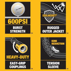 DEWALT 6 ft x 5/8 in Heavy-Duty Professional Grade Fabric Garden Hose - DXMH3306 (Pack of 6) - Image 6