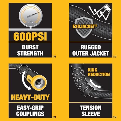DEWALT 6 ft x 5/8 in Heavy-Duty Professional Grade Fabric Garden Hose - DXMH3306 (Pack of 6) - Image 6