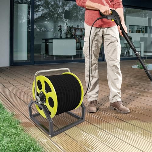 Garden Hose Reel, Metal Hose Reel, for 328.1 Feet of Standard 0.55-Inch Garden Hose, Wall/Floor Mount Metal Hose Reel（Hose not included), for Home, Gardening, Etc - Image 4