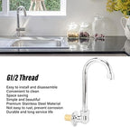 VINGVO Stainless Steel Foot Pedal Faucet, Wall Mounted Knee Valve - Image 2