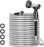 SPECILITE 50ft 304 Stainless Steel Garden Hose + Male to Male, Female to Female Hose Adapter - Image 2