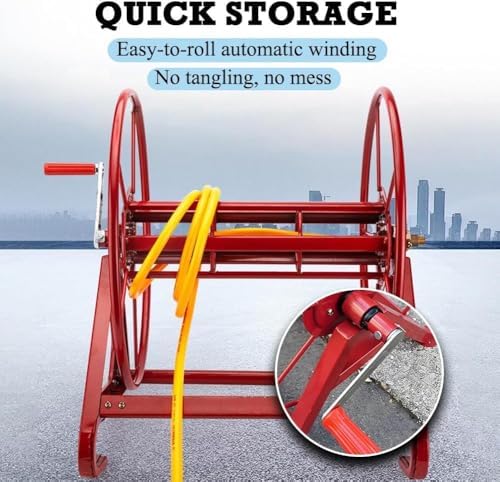 Metal Agricultural Hose Reel, Outdoor Garage Hose Reel Machine, Wall Mounted Hose Reel Cart, Handheld Garden Hose Reel, Easy Watering,Black - Image 4