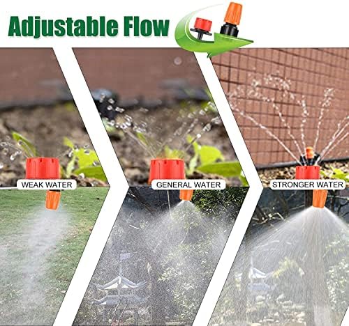 FAMILY'S BACKYARD 131FT Drip Irrigation System,Irrigation System for Garden Watering System,drip Irrigation kit1/2inch to 1/4inch Irrigation Tubing Hose Adjustable Nozzle Emitters Barbed Fittings - Image 4