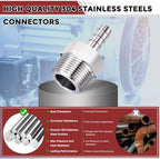 4pcs Stainless Steel Hose Barb Fittings 1/2" Barb to 1" NPT Male - Image 4
