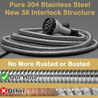 75FT Stainless Steel Garden Hose, 3/4 GHT Male to Female - Image 4