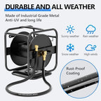 SPECILITE Metal Garden Hose Reel, 360° Rotation Frame, 75-100 FT, Black - Image 4