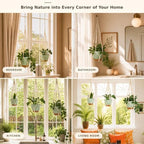 Bouqlife Large Hanging Planters with Macrame Plant Hangers for Indoor Outdoor Plants 3 Set 10" / 8" / 7" Self Watering Pots Hanging Baskets Flower Pot Holders 3 Different Size Green Large - Image 5
