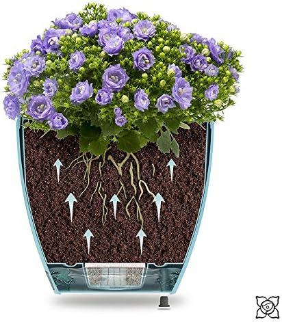 Santino 7.9 Inch Deco Self Watering Pots for Indoor Plants in Jade (Set of 3) - Decorative Flower Pot with Water Level Indicator and Drainage Cartridge for All House Plants, Flowers and Herbs - Image 6