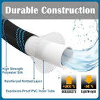 Garden Hose 75ft, Non-Expandable Lightweight & Flexible Water Hose, with 10-Pattern Spray Nozzle, Super Fabric, Leak-Proof 3/4" Solid Brass Alloy Connector Fittings, Durable - Image 3