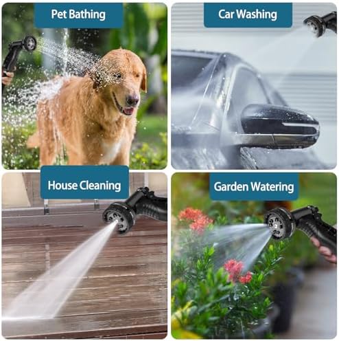 Stainless Steel Garden Hose 75ft Heavy Duty Metal Water Hoses with 10 Function Water Hose Nozzles for Yard Outdoor - Image 5