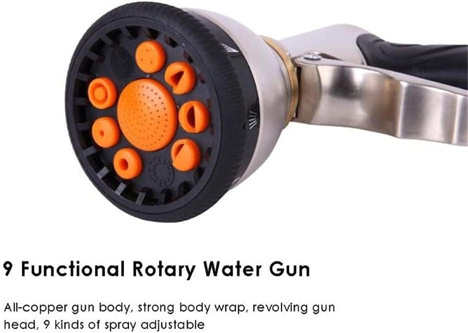 Hose Spray Nozzle, Metal Garden Hose Nozzle, Heavy Duty Water Hose Sprayer with 9 Adjustable Patterns Outdoor Hose Nozzles - Image 6