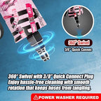 MP5S Pressure Washer Gun with Swivel - 3000 PSI High Pressure Spray Gun with 3/8" Quick Connect Plug Inlet, Foam Cannon Compatible Power Washer Handle for Car, Home & Outdoor Cleaning (Pink) - Image 5