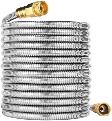 100FT Stainless Steel Garden Hose, 3/4 GHT Male to Female by FangFarm