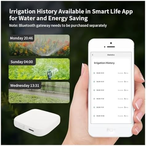 Watering Timers, Bluetooth Garden Water Timers Rain Delay Programmable Automatic Sprinkler Drip Irrigation Valve for Garden Hose(2Pcs) - Image 6