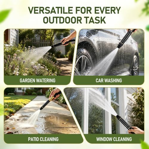 High Pressure Hose Nozzle Metal Fits US Garden Hoses with 3 Spray Modes - Image 7