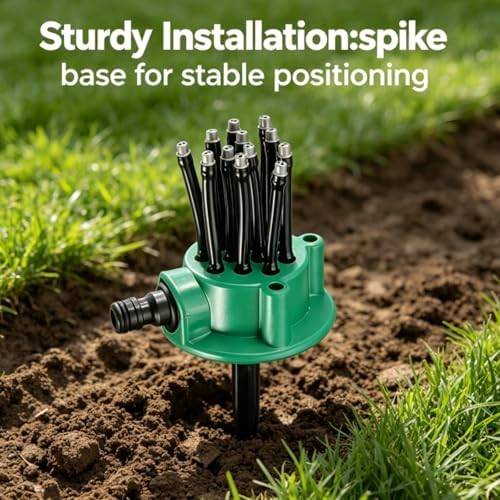 Coverage Precision Garden Irrigation Sprinkler, Automatic Rotating Lawn Sprinkler System, Large Area Coverage, Multi-Adjustable Flex Design, Water Saving with Heavy Duty Spike Base (3pcs) - Image 4