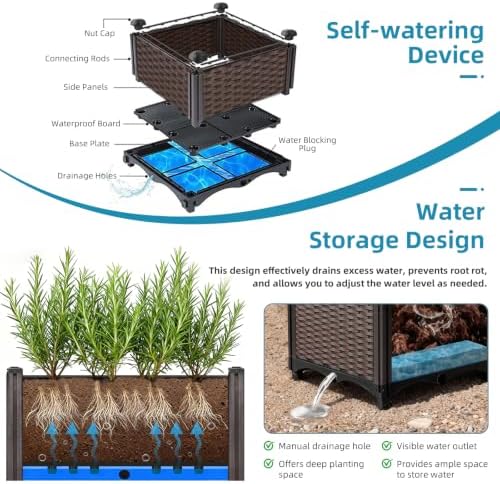 Raised Garden Bed with Legs, 20" Tall Planters for Outdoor Plants 63"Lx16"W - Image 3