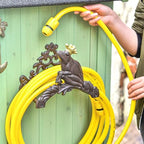 Sungmor Heavy Duty Cast Iron Garden Hose Holder | Water Hose Hanger Wall Mounted | Decorative Indoor Outdoor Hose Rack Reel | 50FT 75FT 100FT Water Hose Bulter Storage | Lovely Frog Metal Hose Stand - Image 2